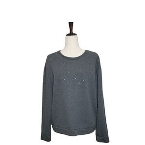 Philosophy Heathered Gray Rhinestone Sweatshirt Size L